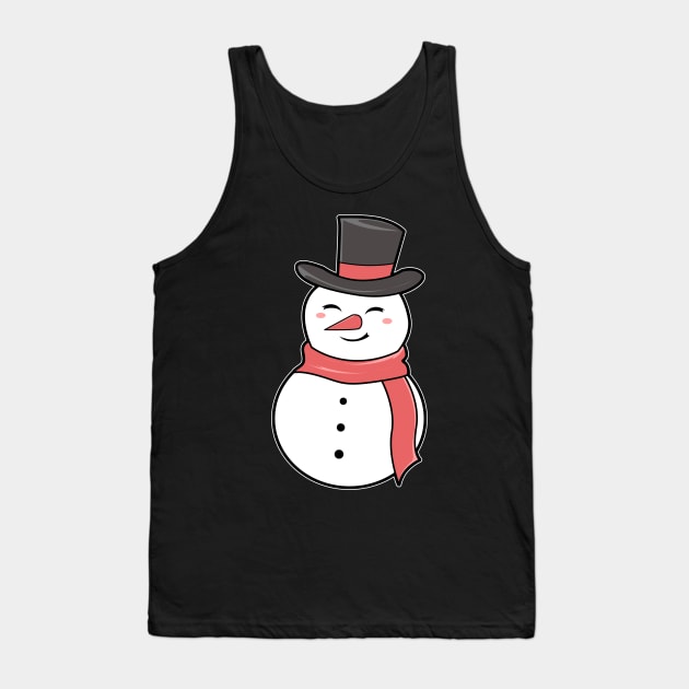 Cute Snowman Tank Top by Imutobi